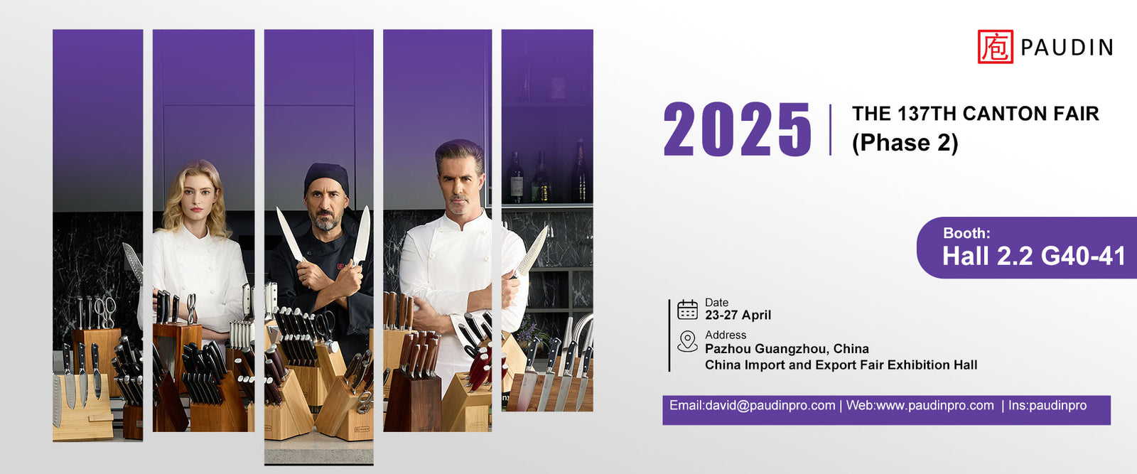 PAUDIN &137th Canton Fair (Phase 2) from April 23-27 in Hall 2.2, Booth G40-41