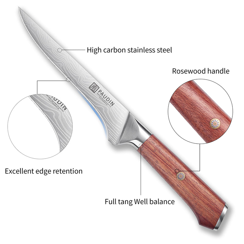 Milanlo Boing Knife 6'' With Rose Wood Handle