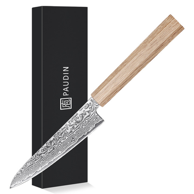 Shizuku knives Utility knife 5 inch Knife 67 layers of Damascus Steel Light Pakkawood Handle Knife Set Kitchen knives