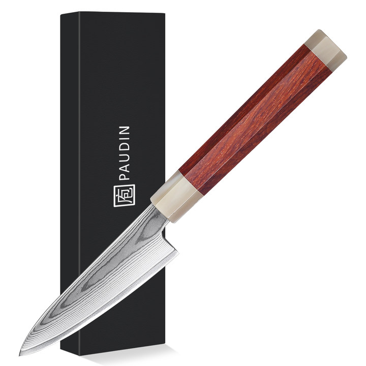 Shiro Paring knife 3.5 inch Knife 67 layers of Damascus steel  With Cuibourtia wood Handle knives