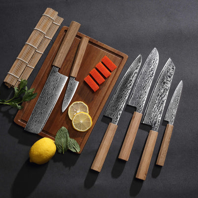 Shizuku knives Chef knife 8 inch Knife 67 layers of Damascus Steel Pakkawood Handle With Red G10 Ring Handle Kitchen knives