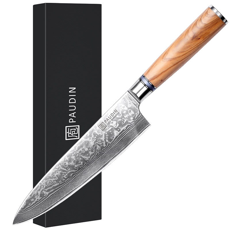 Sorrento Classis 8 Inch Chef Knife Damascus steel with Olive Handle
