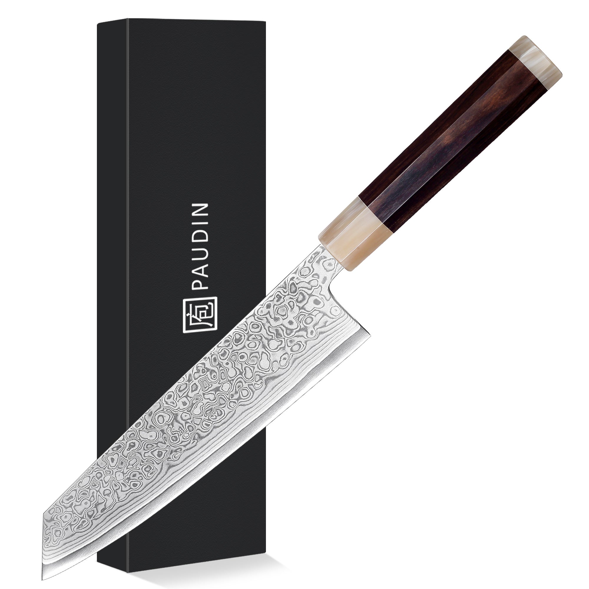 Murasaki Kiri-tsuke Knife 8 inch Knife 67 layers of Damascus steel  With Ebony wood Handle knives