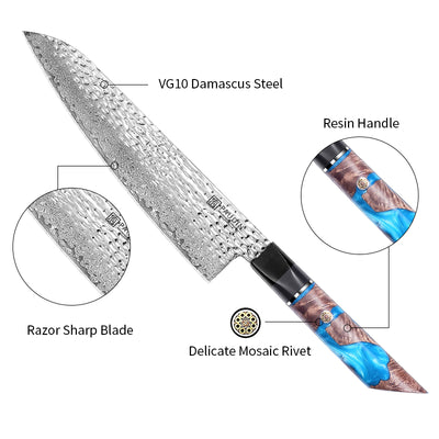 Yamato Hammer 8 Inch Chef Knife With Resin Handle