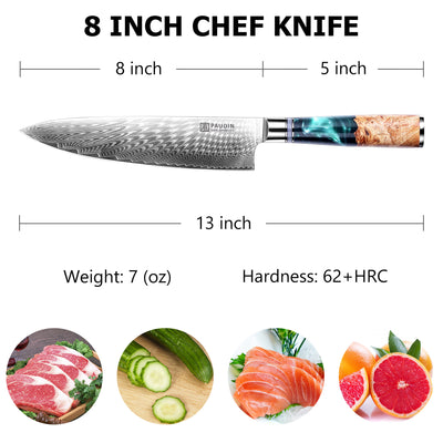 Atlantis 8 Inch Chef Knife With Resin Handle