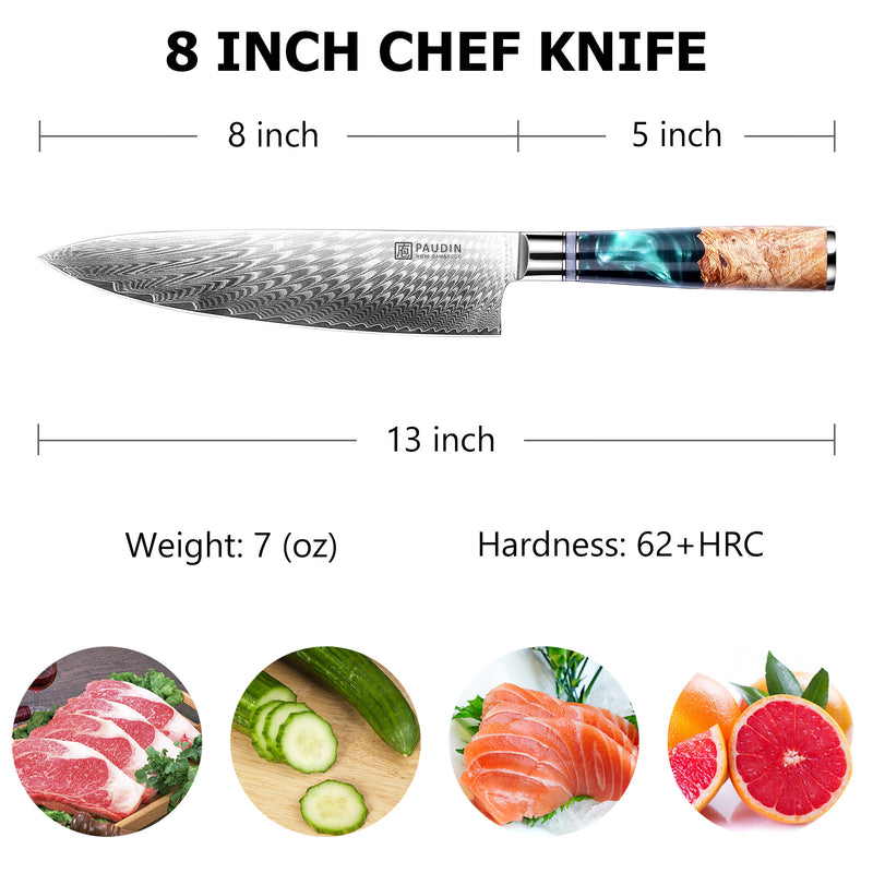 Atlantis 8 Inch Chef Knife With Resin Handle