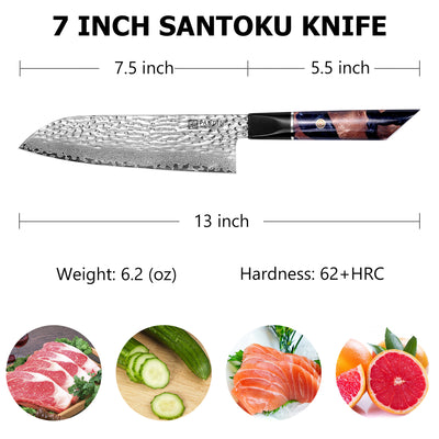 Yamato Hammer 7 Santoku Knife With Resin Handle
