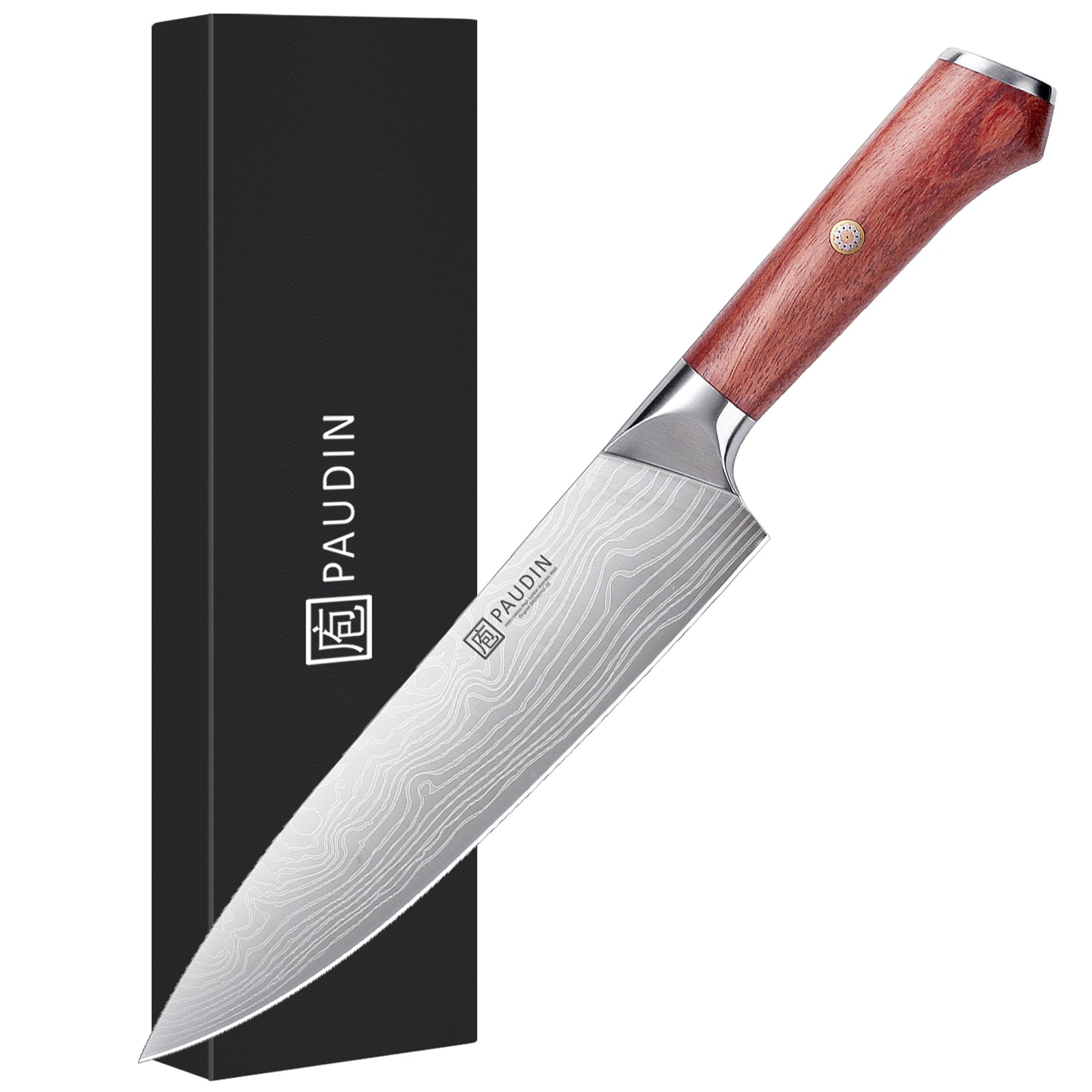 Milanlo Chef Knife 8'' With Rose Wood Handle