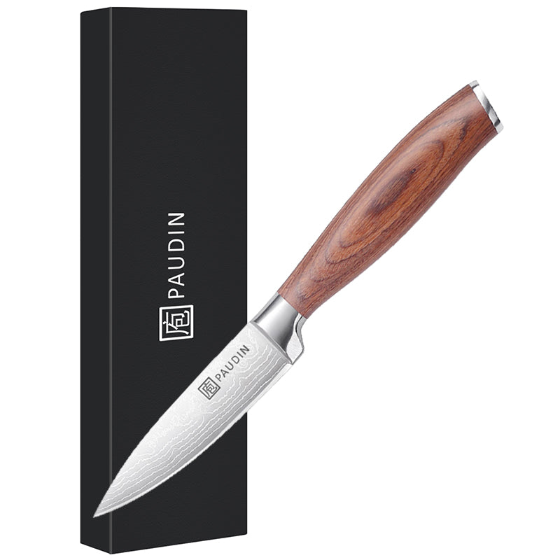 Vango Paring Knife 3.5''  High Carbon Steel With Pakka Wood Handle