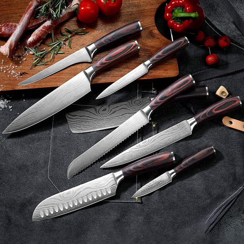 The stainless steel knife sets with block are beautiful and incredibly sharp — Richard said.