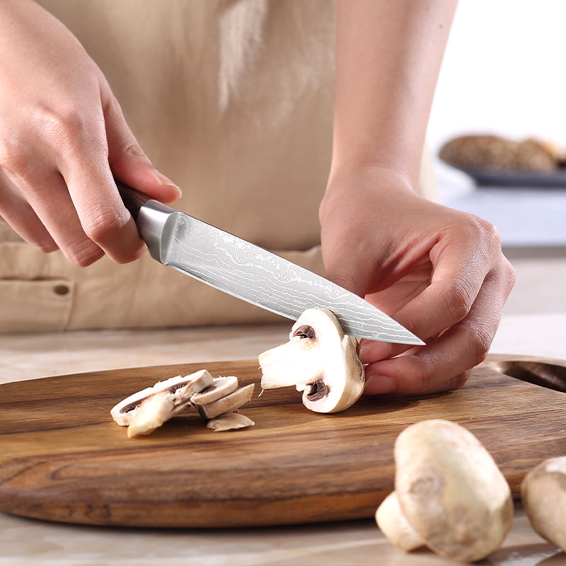 Vango Utility Knife 5''  High Carbon Steel With Pakka Wood Handle