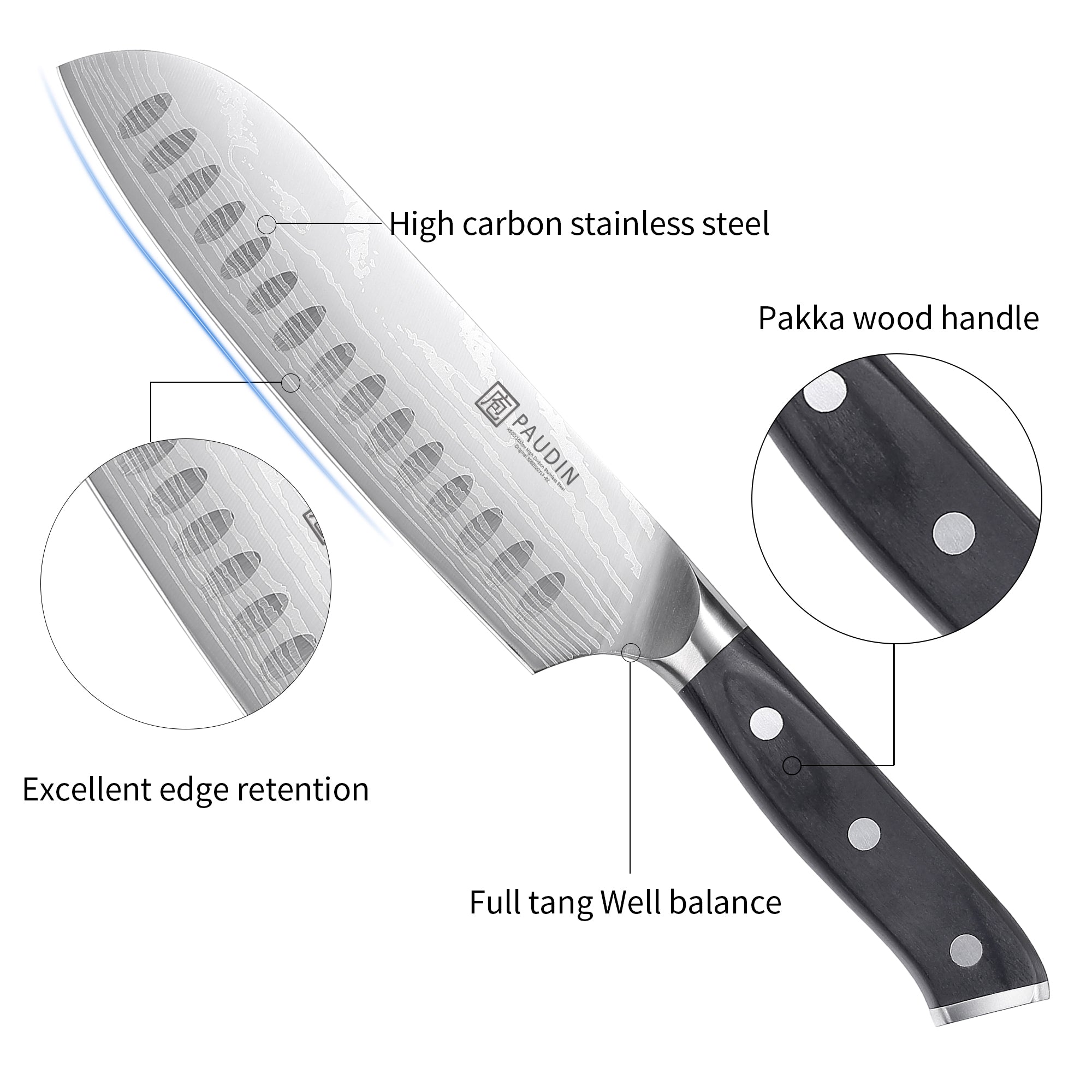 Davinci Santoku Knife 7”