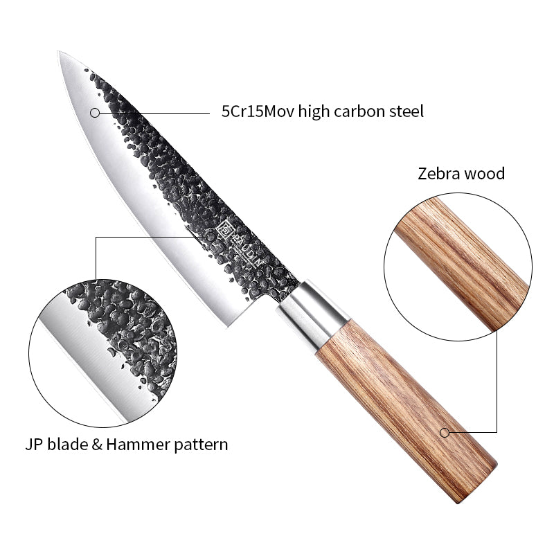 Master Vintage collection 6.5'' GUYOT Knife With Zebrawood handle