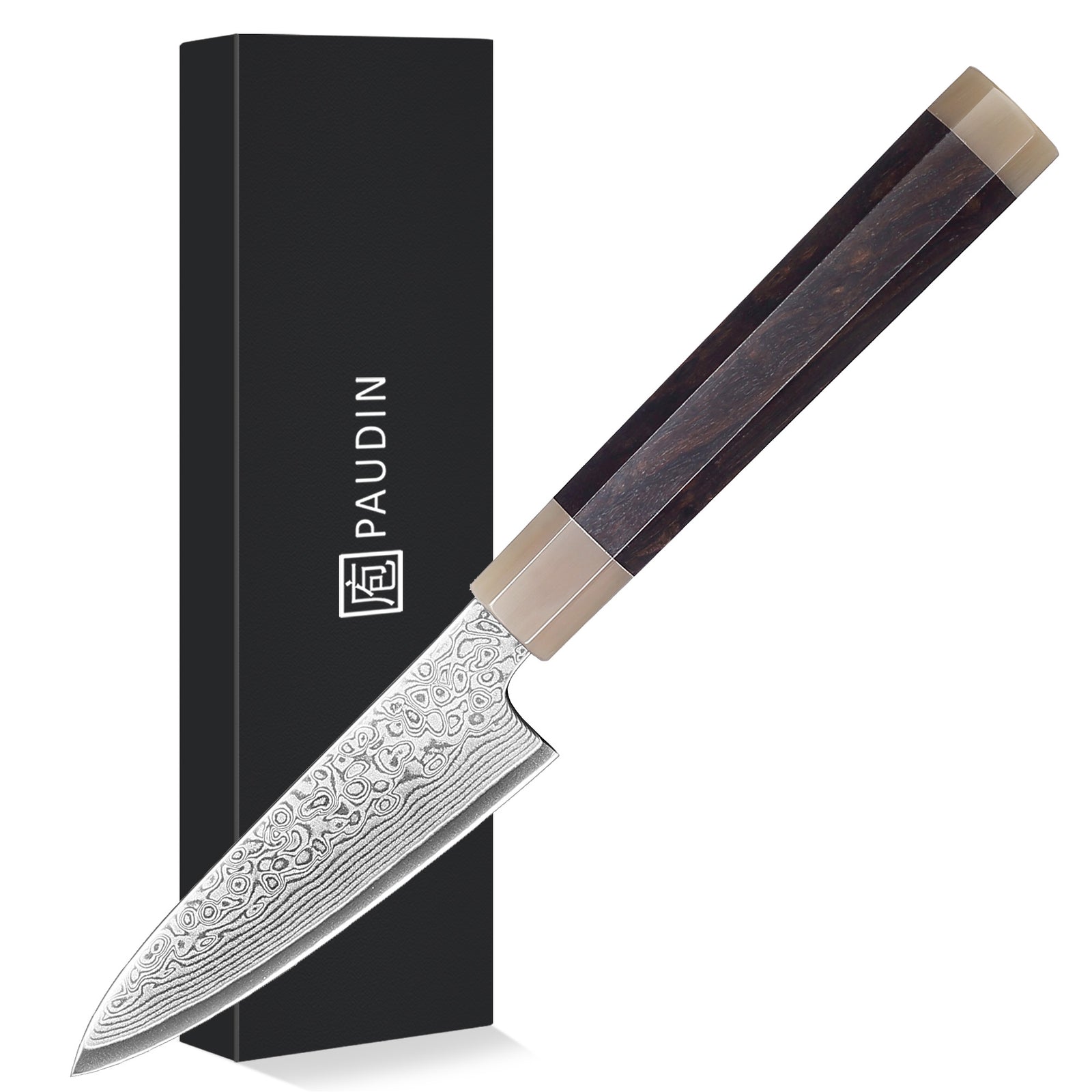 Murasaki Paring knife 3.5 inch Knife 67 layers of Damascus steel  With Ebony wood Handle knives