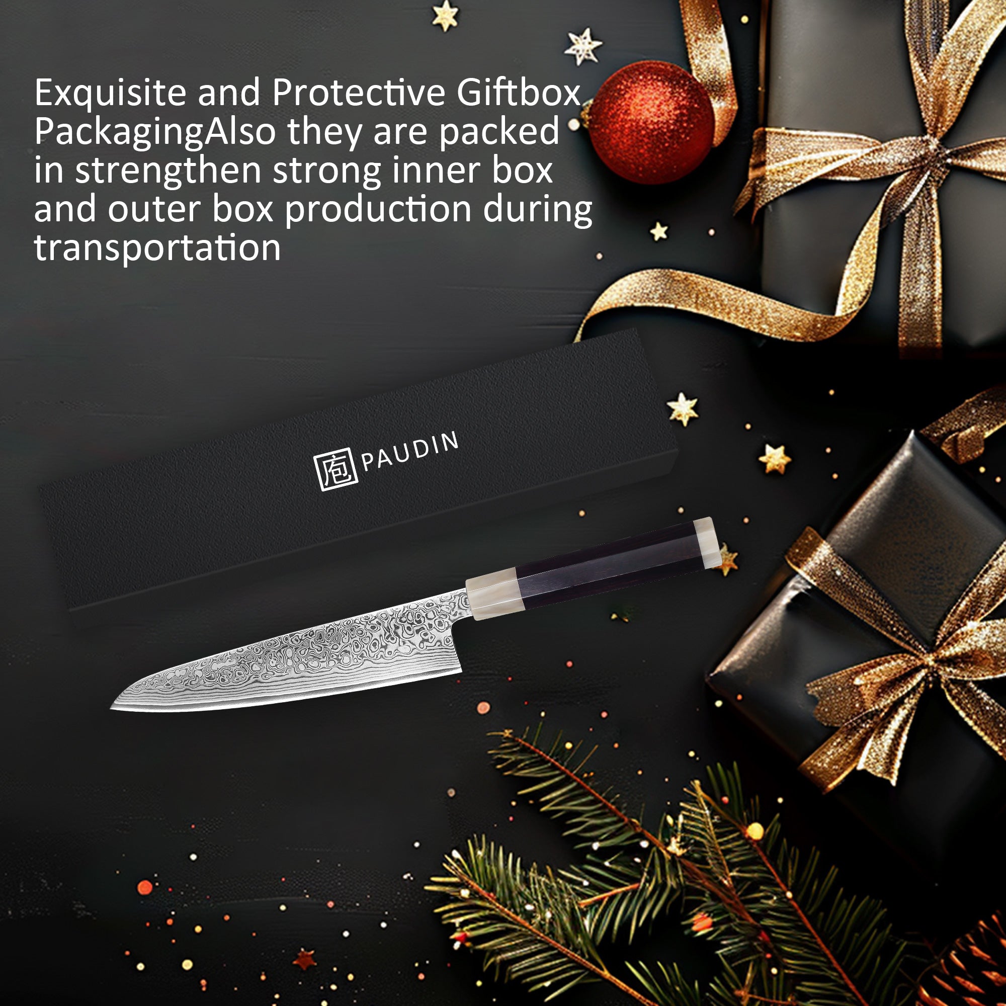 Murasaki Chef knife 8 inch Knife 67 layers of Damascus steel  With Ebony wood Handle knives