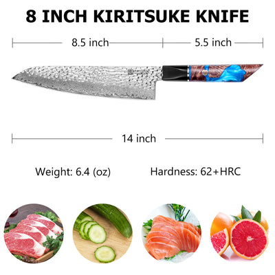 Yamato Hammer 8 Inch Chef Knife With Resin Handle