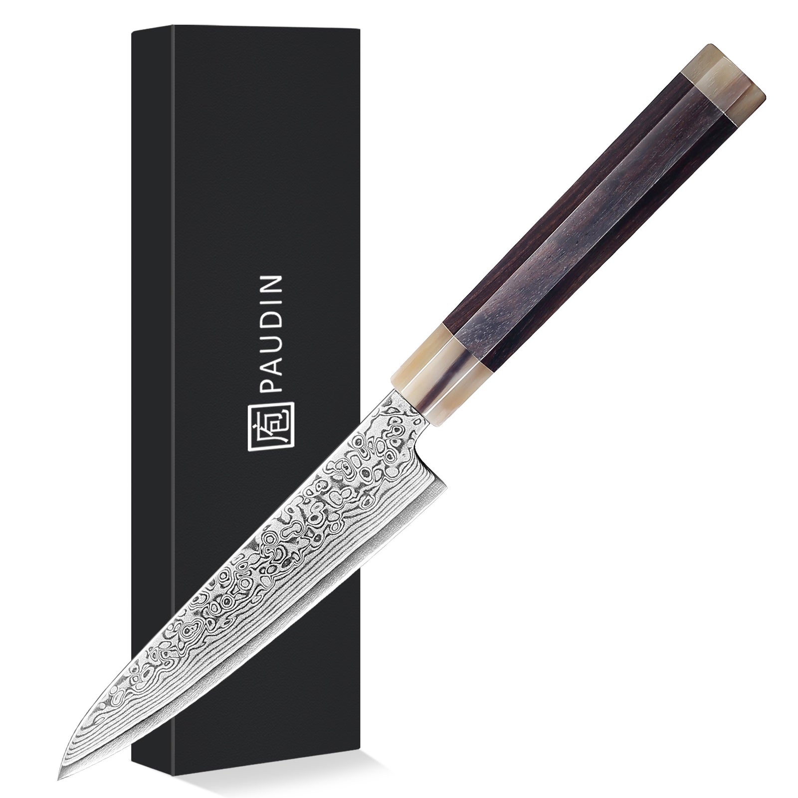 Murasaki Utility knife 5 inch Knife 67 layers of Damascus steel  With Ebony wood Handle knives