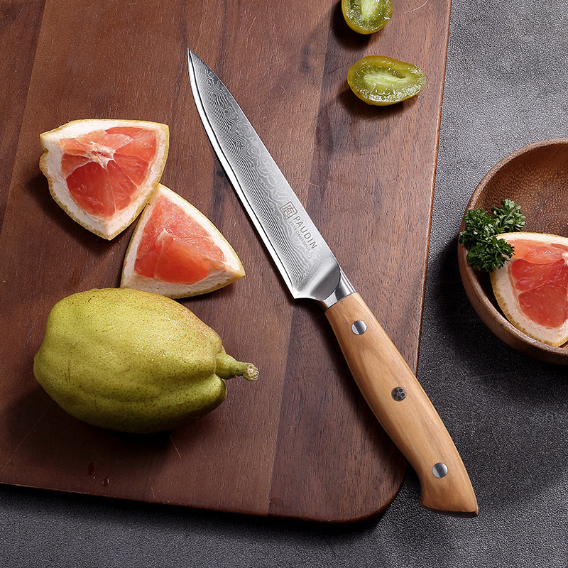 Sorrento Style 5 Inch Utility Knife with Olive Handle