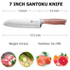 Vango  Santoku Knife 7''  High Carbon Steel With Pakka Wood Handle