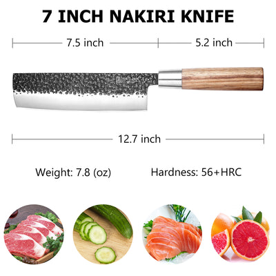 Master Vintage collection 7'' Nakiri Knife With Zebrawood handle