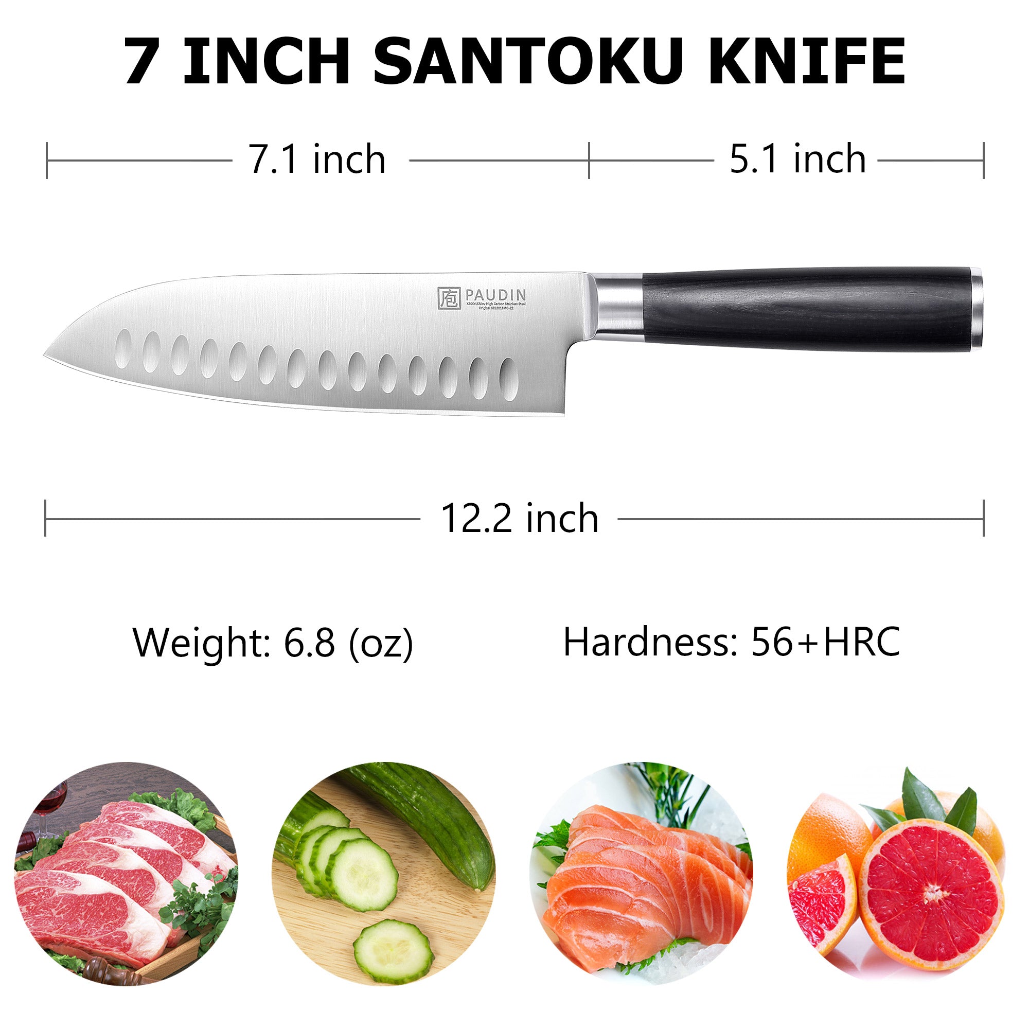 Qian 7 Inch Santoku Knife