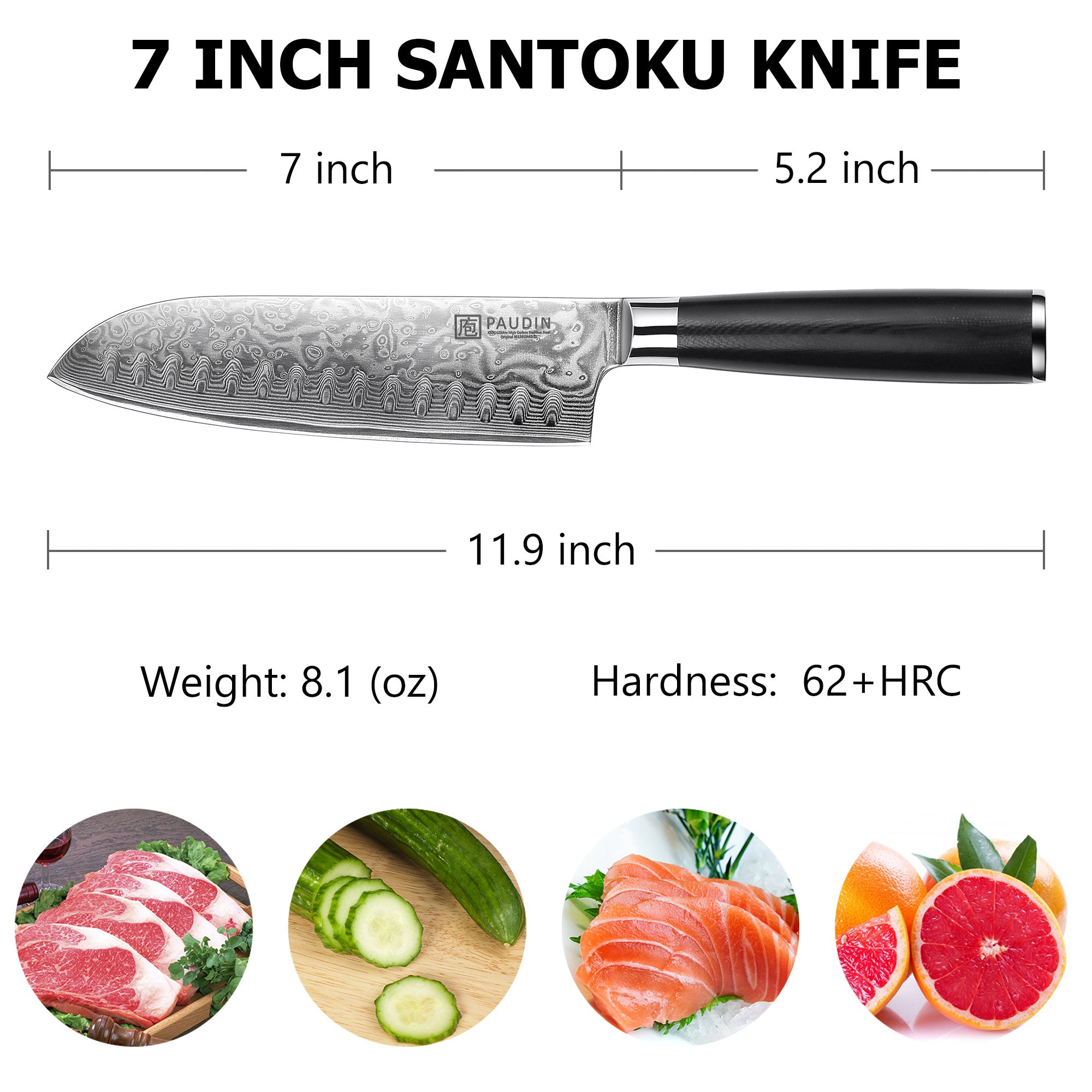 Qian Luxe 7 Inch Santoku Knife