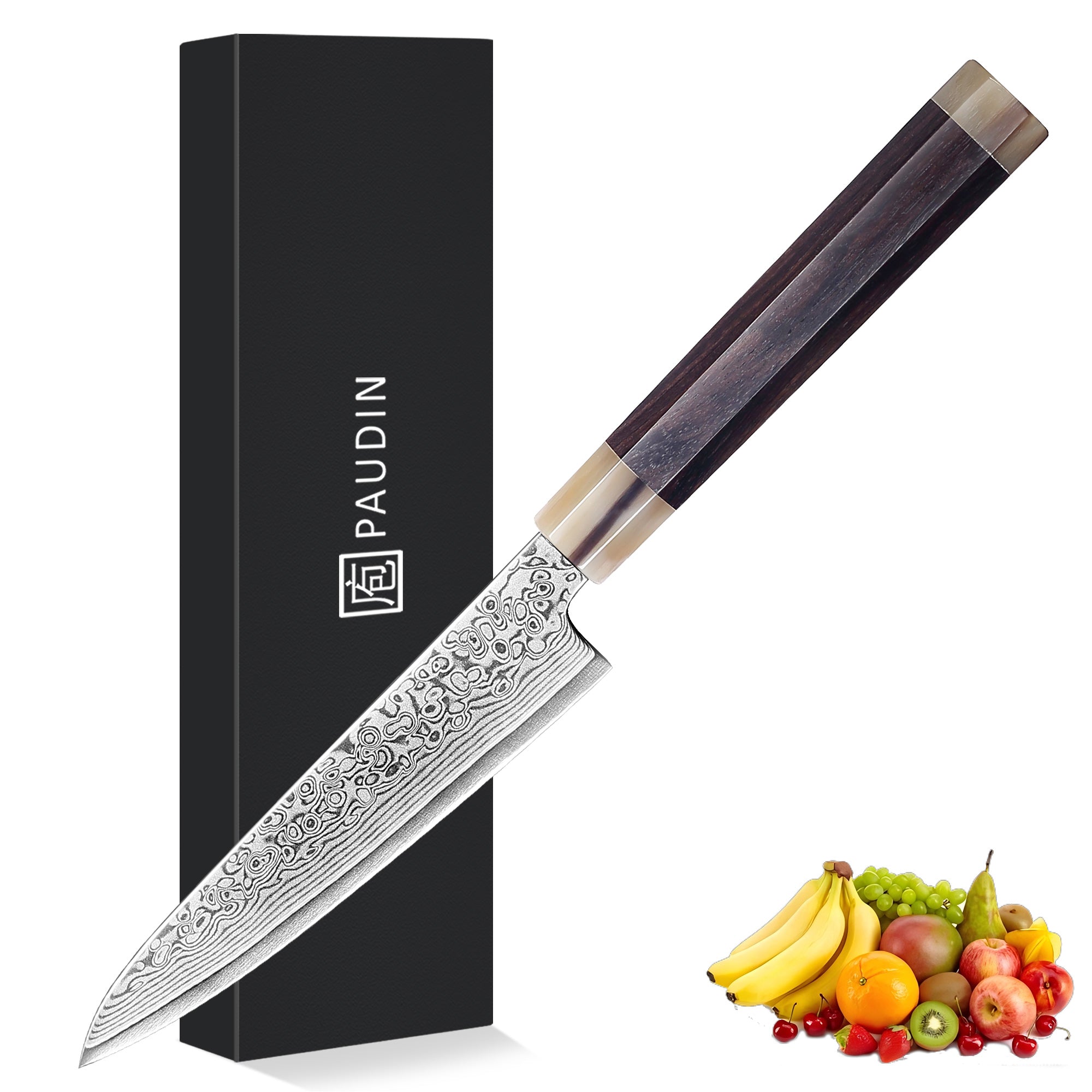 Murasaki Utility knife 5 inch Knife 67 layers of Damascus steel  With Ebony wood Handle knives