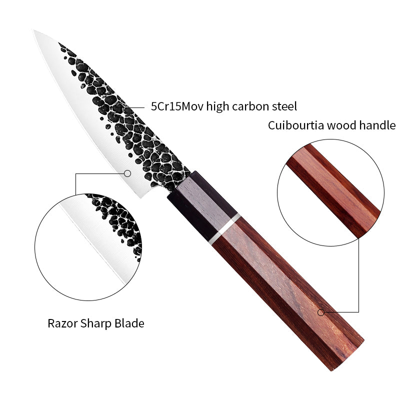 Tokyo Vintage 4 Inch Paring Knife With Cuibourtia Wood Handle