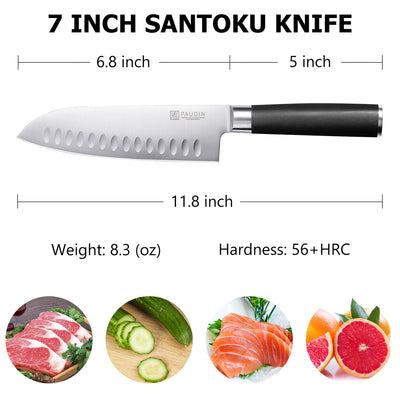 Qian Pro 7 Inch Santoku Knife With G10 Handle