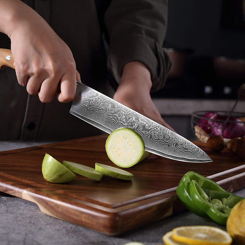 Sorrento Style 8 Inch Chef Knife with Olive Handle