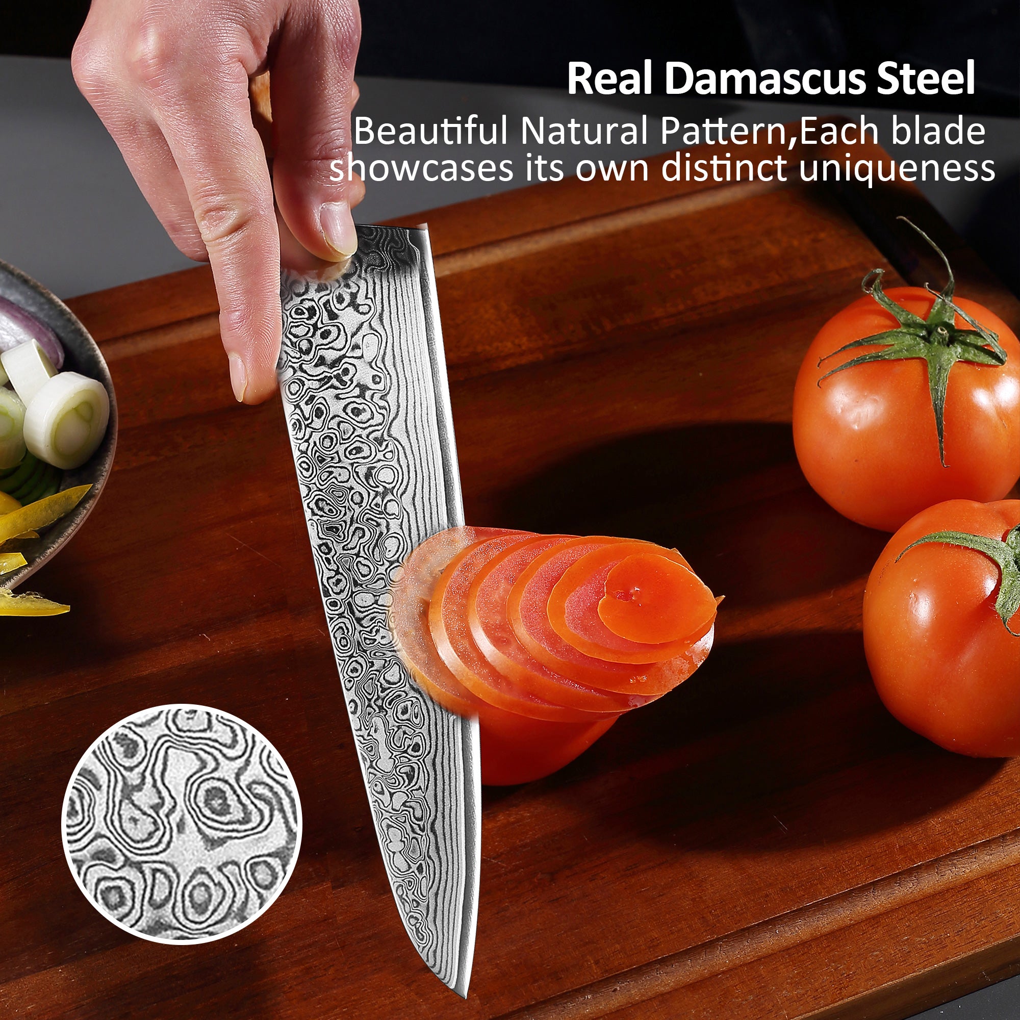 Murasaki Chef knife 8 inch Knife 67 layers of Damascus steel  With Ebony wood Handle knives
