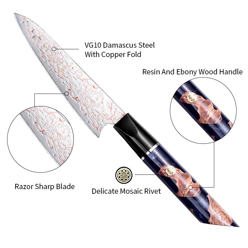 Tokyo Inspiration 5” Damascus Steel Utility Knife