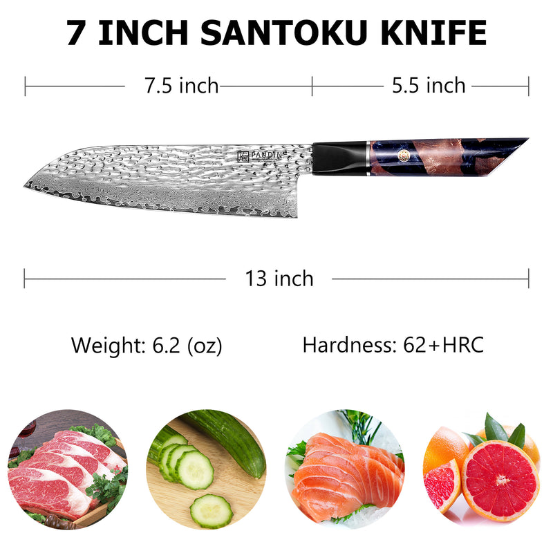 Yamato Hammer 7 Santoku Knife With Resin Handle