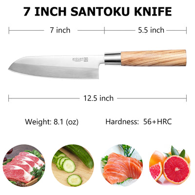 Master collection 7'' Santoku Knife With Zebrawood handle