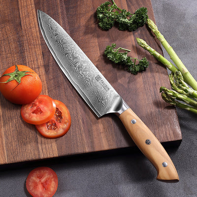 Sorrento Style 8 Inch Chef Knife with Olive Handle