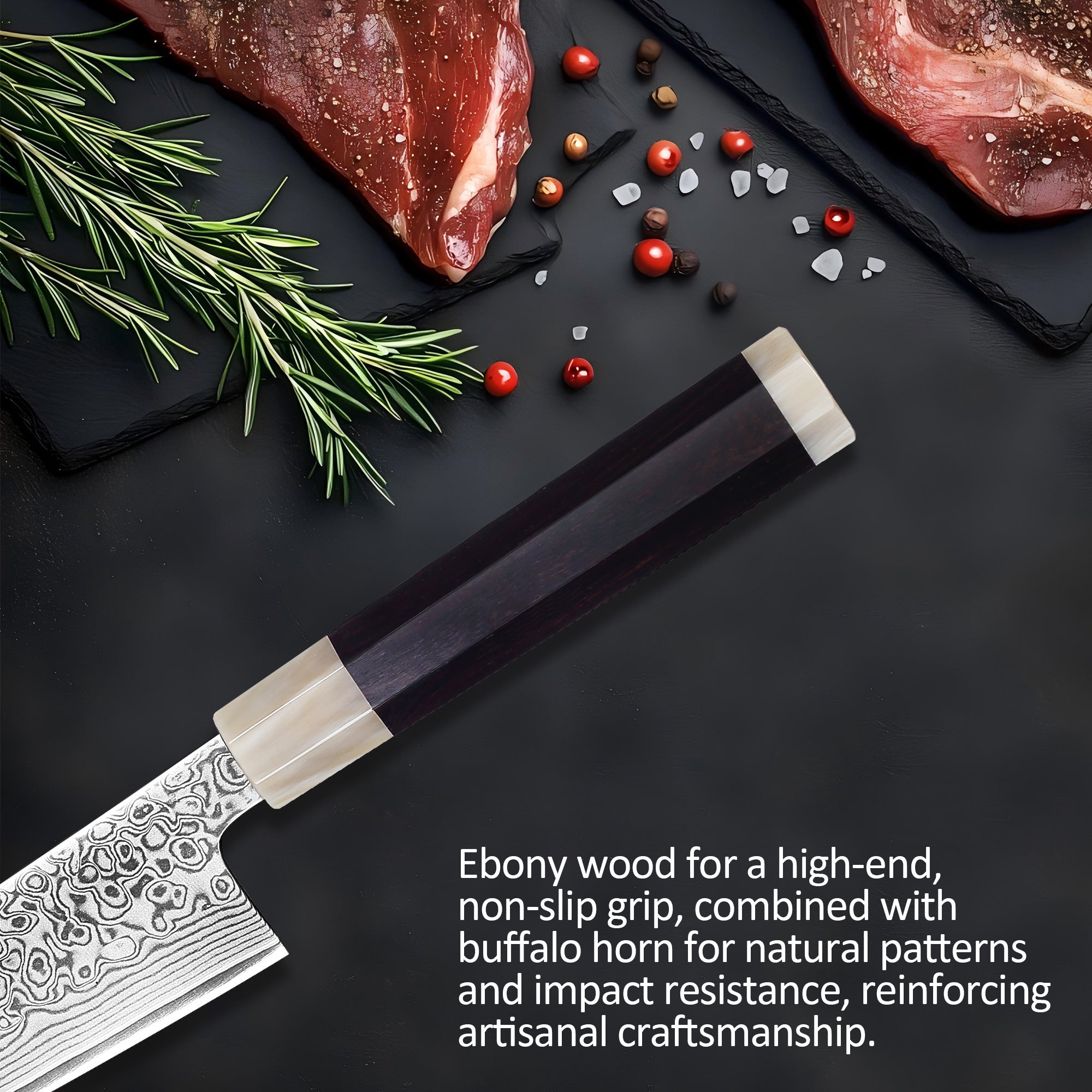 Murasaki Chef knife 8 inch Knife 67 layers of Damascus steel  With Ebony wood Handle knives