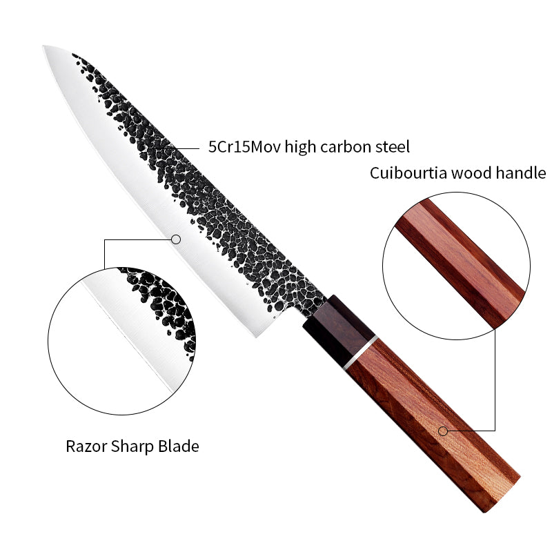 Tokyo Vintage 8 Inch Chef Knife With Cuibourtia Wood Handle