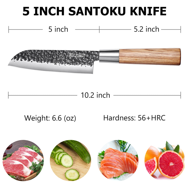 Master Vintage collection 5'' Santoku Knife With Zebrawood handle