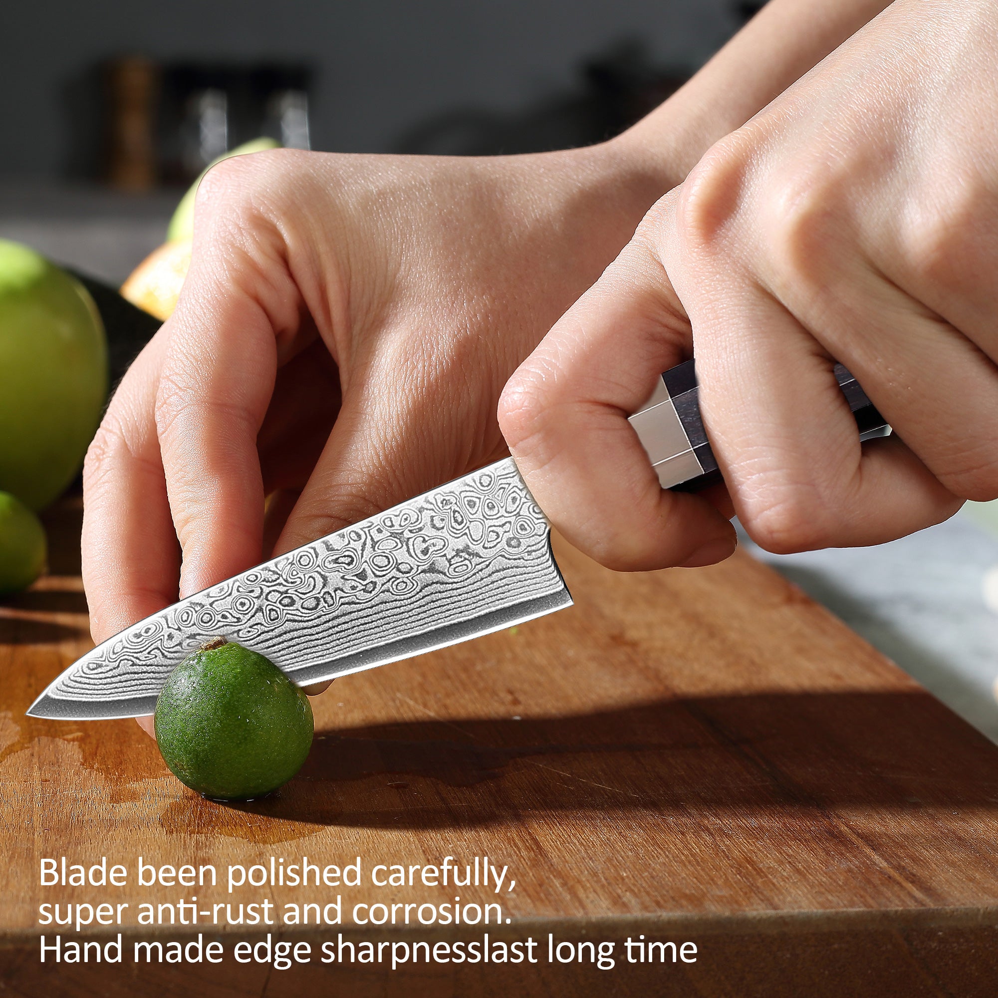 Murasaki Paring knife 3.5 inch Knife 67 layers of Damascus steel  With Ebony wood Handle knives