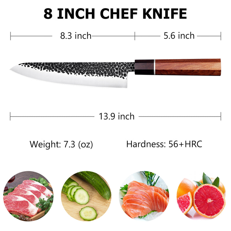 Tokyo Vintage 8 Inch Chef Knife With Cuibourtia Wood Handle
