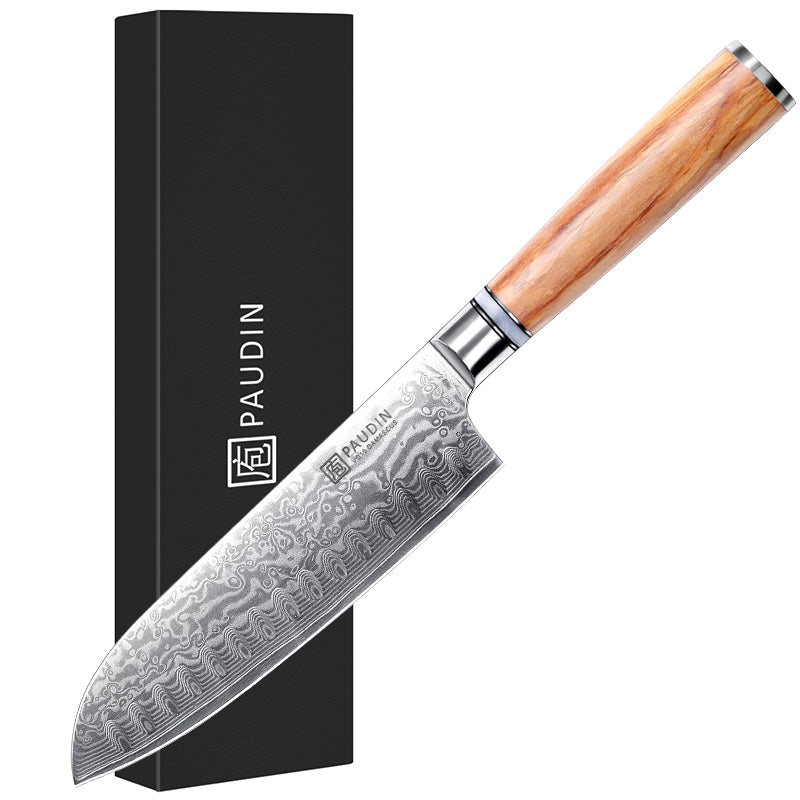 Sorrento Classis 7 Inch  Santoku Knife Damascus steel with Olive Handle