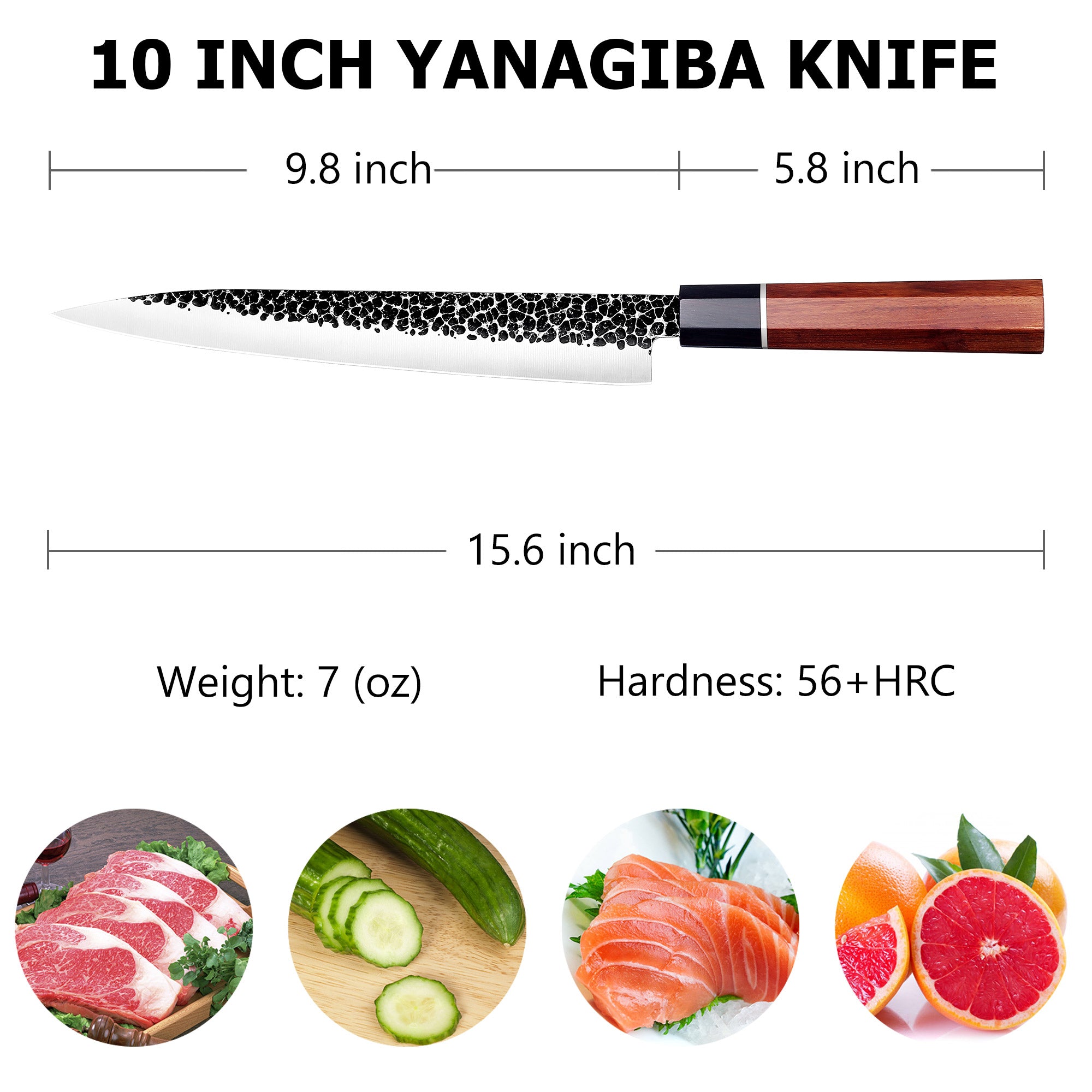 Tokyo Vintage 10 Inch Sashimi Knife With Cuibourtia Wood Handle