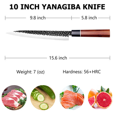 Tokyo Vintage 10 Inch Sashimi Knife With Cuibourtia Wood Handle