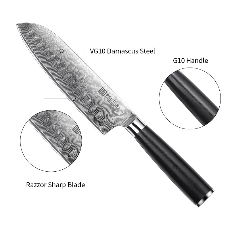Qian Luxe 7 Inch Santoku Knife