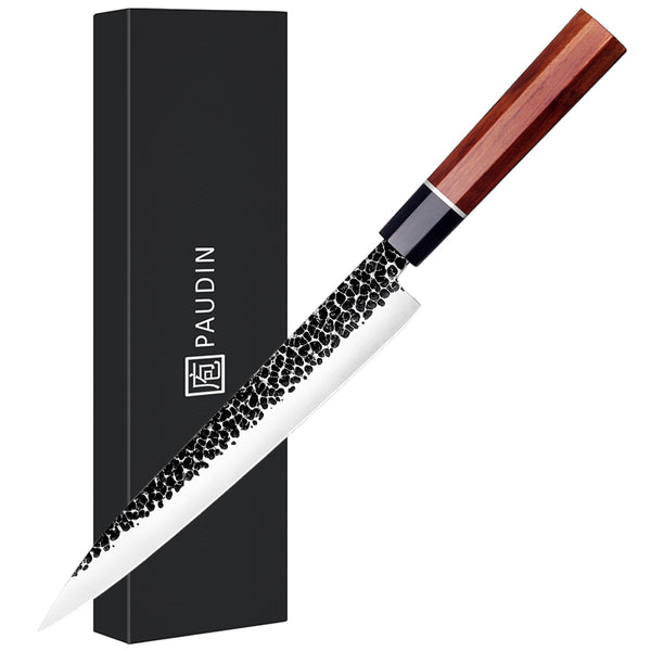 Tokyo Vintage 10 Inch Sashimi Knife With Cuibourtia Wood Handle - Paudin