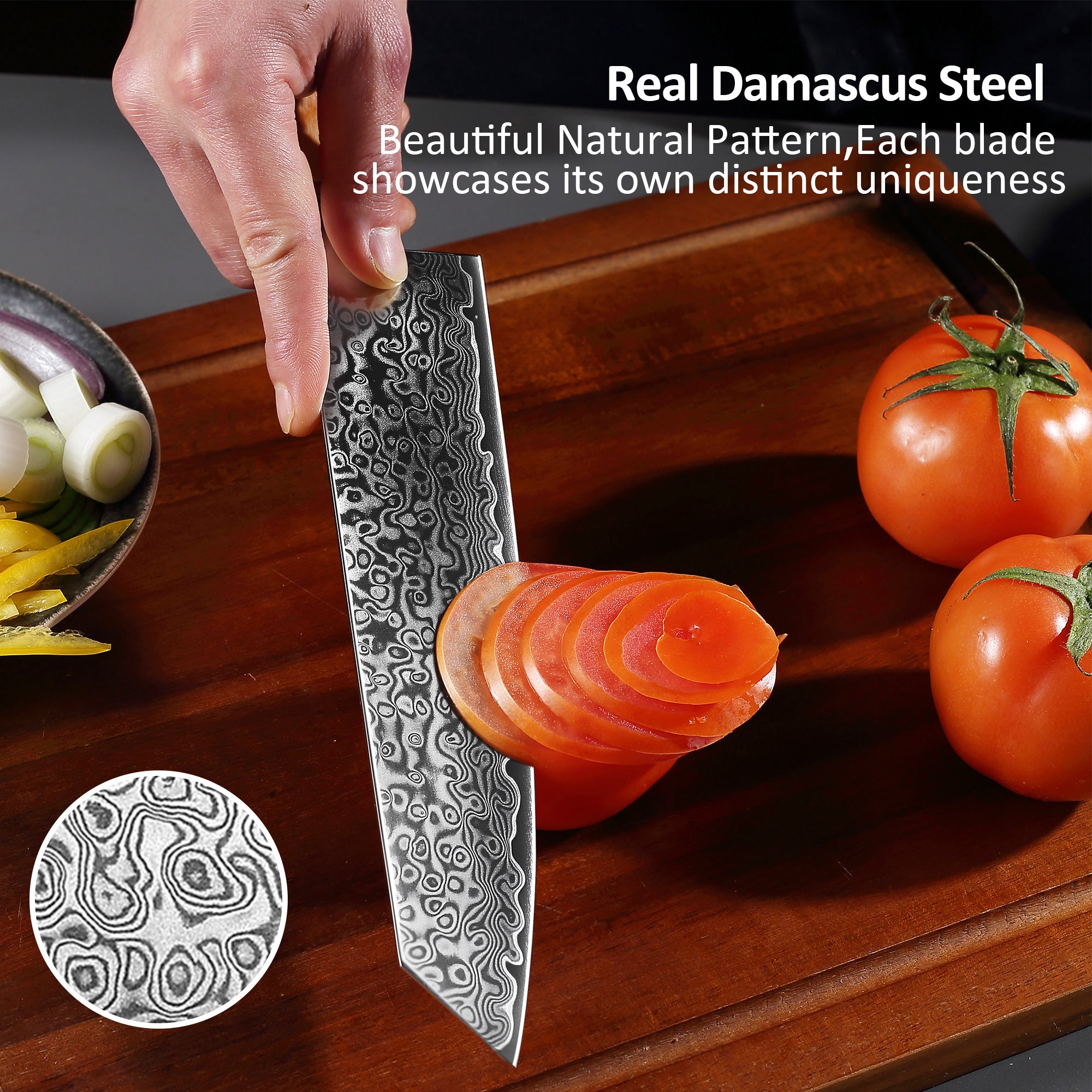 Murasaki Kiri-tsuke Knife 8 inch Knife 67 layers of Damascus steel  With Ebony wood Handle knives