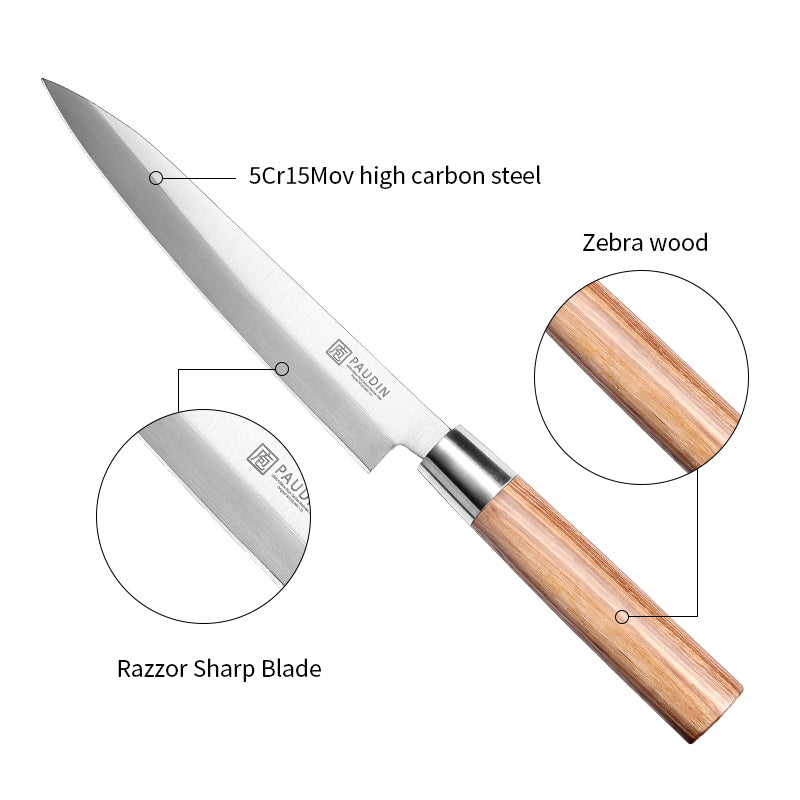 Master collection 11'' Yanagiba Knife With Zebrawood handle