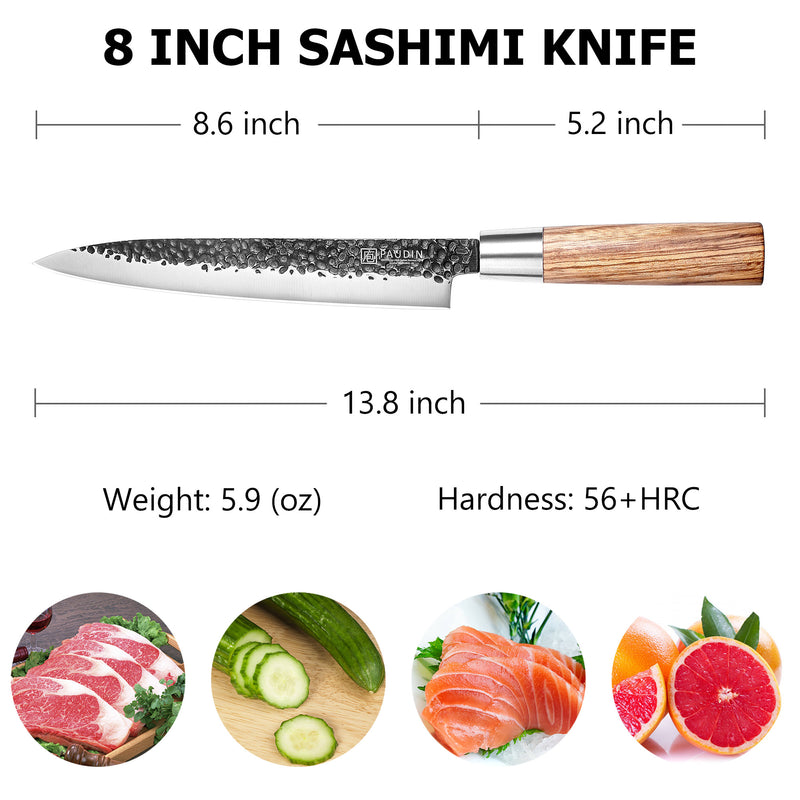 Master Vintage collection 8'' Sashimi Knife With Zebrawood handle