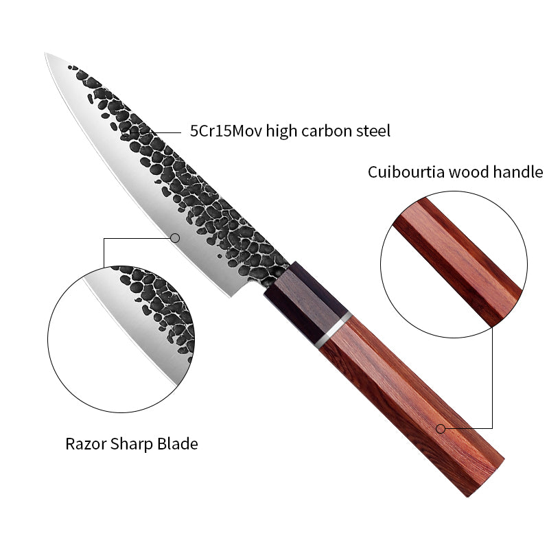 Tokyo Vintage 5 Inch Utility Knife With Cuibourtia Wood Handle