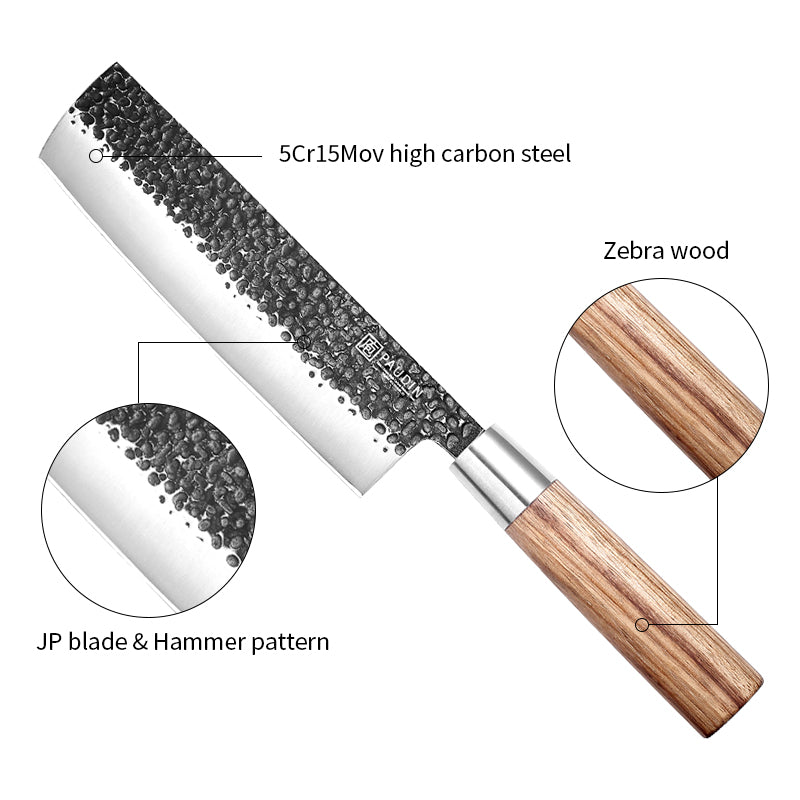 Master Vintage collection 7'' Nakiri Knife With Zebrawood handle